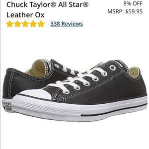 Black leather converse sneakers